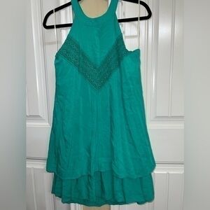 Altar’d State teal Lacy Halter Dress